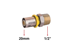 Conector Macho Gás Multicamada 20mm x 1/2