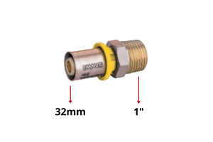 Conector Macho Gás Multicamada 32mm x 1