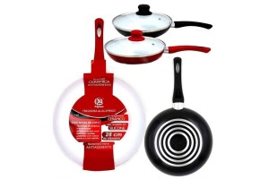 Frigideira antiaderente de cerâmica com tampa 28 cm