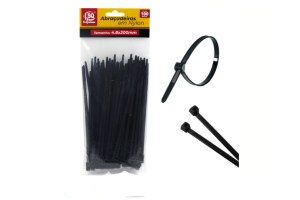SQ3691 ABRACADEIRA PRETA 4,8 X 200 MM (100 PCS)