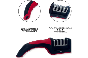 Afiador Amolador De Facas E Tesouras 4 em 1 Profissional