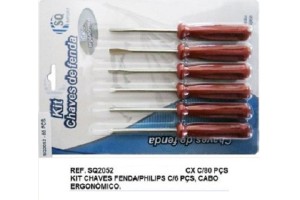 SQ2052 KIT CHAVE DE FENDA 06 PECAS