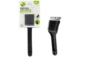 HM394 ESCOVA LIMPA GRELHA C/ RASPADOR 12