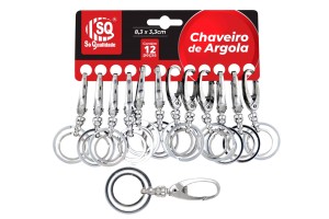 SQ4155 KIT 12 CHAVEIRO ARGOLA